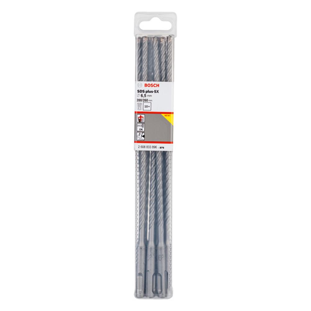Svrdlo za bušaći čekić PRO SDS plus-5X, 6,5 x 200 x 260 mm, 10 kom