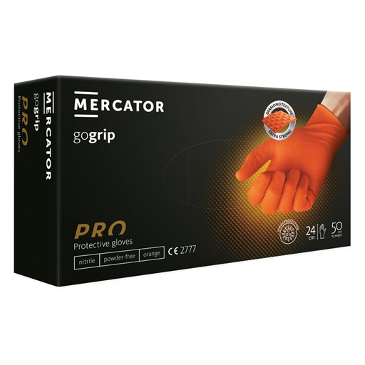 Jednokratne rukavice MERCATOR GOGRIP PRO narančaste bez pudera 50/1