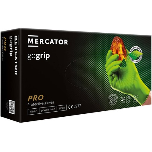 Jednokratne rukavice MERCATOR GOGRIP PRO zelene bez pudera 50/1