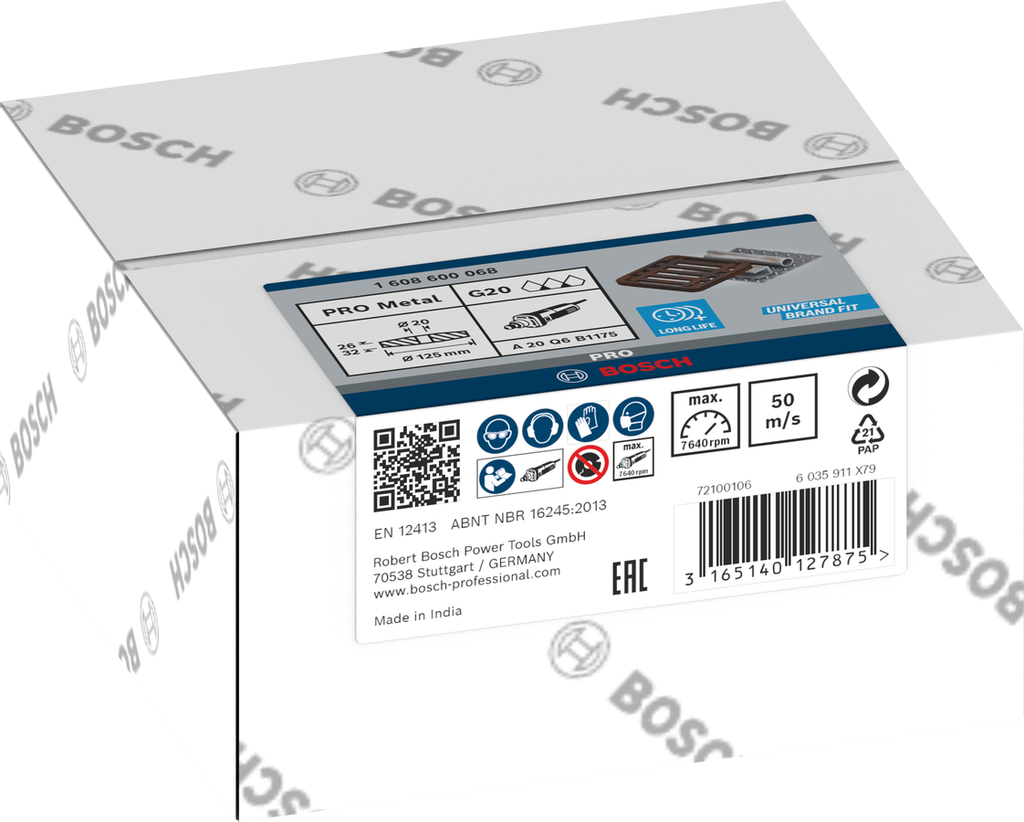 Brusni lonac PRO Metal, 125 x 26 x 20 mm, G20 - Slika 2
