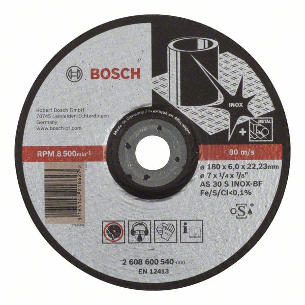 Brusna ploča PRO Stainless Steel, 180 x 6 x 22,23 mm