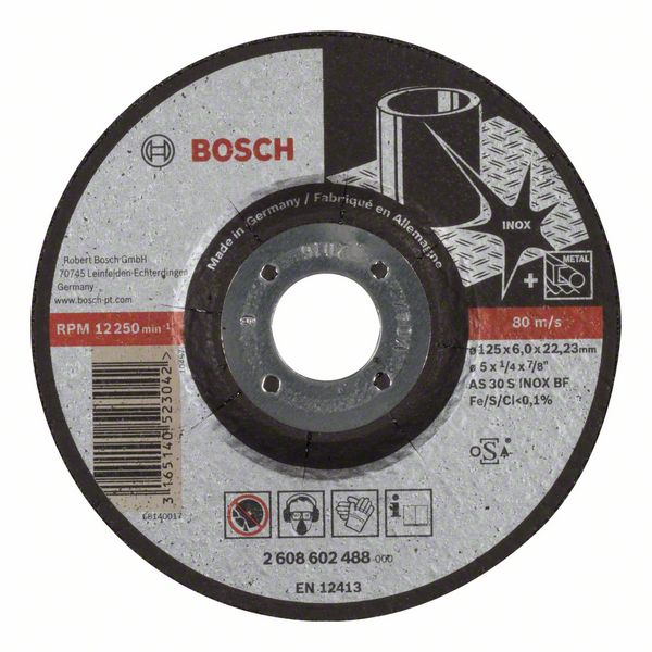 Brusna ploča PRO Stainless Steel, 125 x 6 x 22,23 mm
