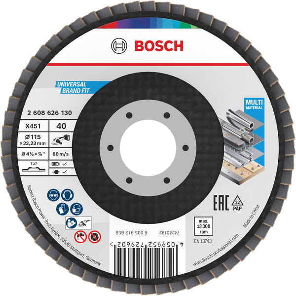 X451 preklopni disk, 115 x 22,23 mm, G40, T27, 15 kom
