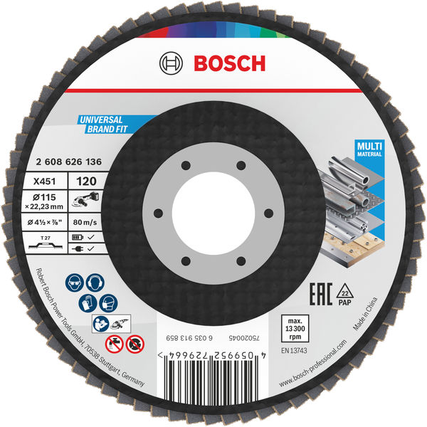 X451 preklopni disk, 115 x 22,23 mm, G120, T27, 15 kom