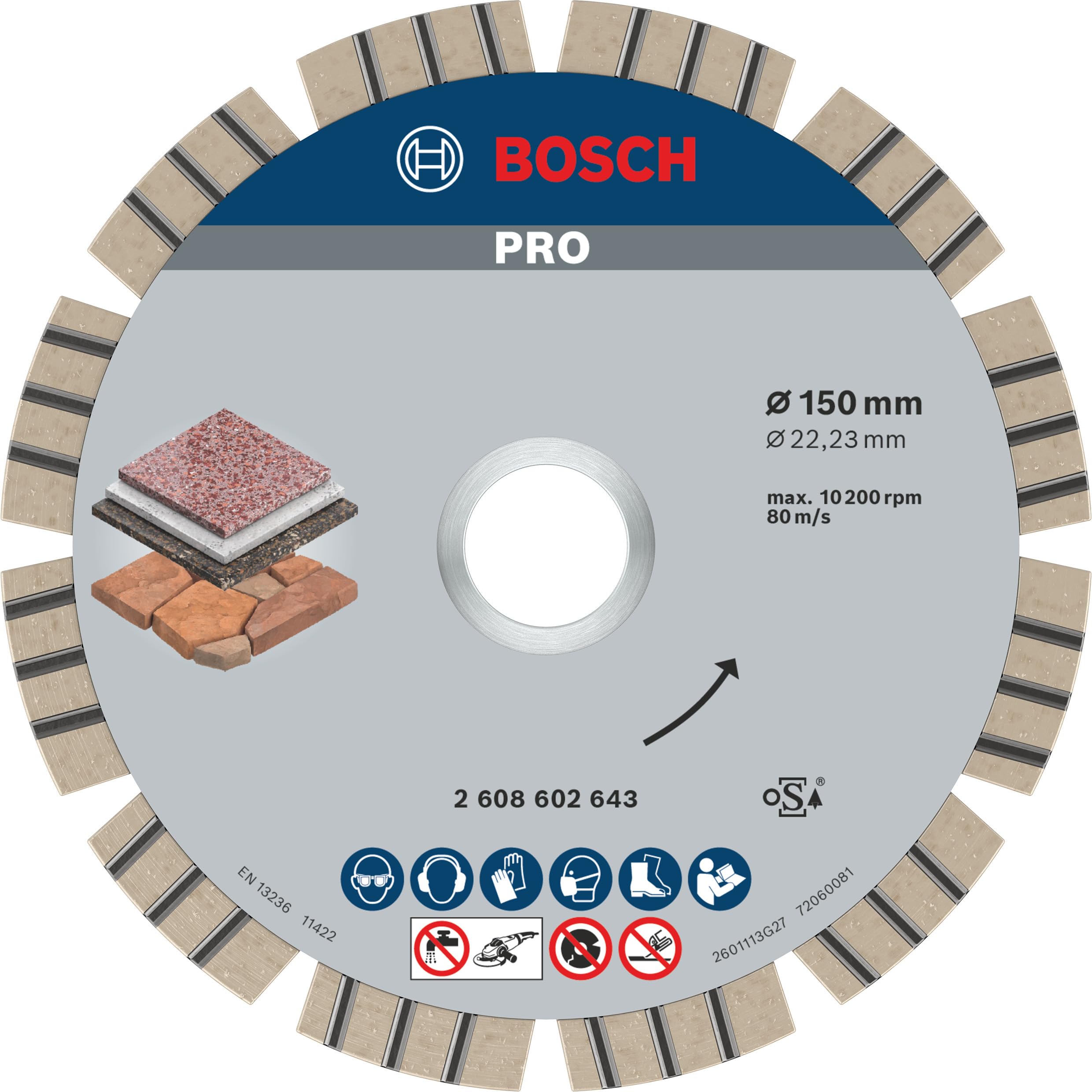Dijamantna ploča PRO Stone, 150 x 22,23 mm