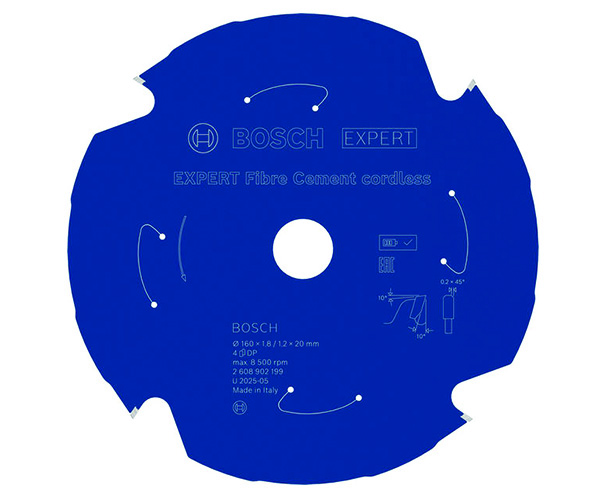 List kružne pile EXPERT Fibre Cement cordless, 160 x 1,8/1,2 x 20 mm, T4