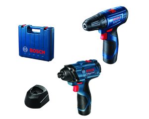 PRO Kombinirani komplet: akumulatorska bušilica-izvijač GSR 120-LI + akumulatorski udarni stezač GDR 120-LI + 2 x GBA 12V 2.0Ah akumulatora + punjač GAL 1210 CV u kutiji za alat
