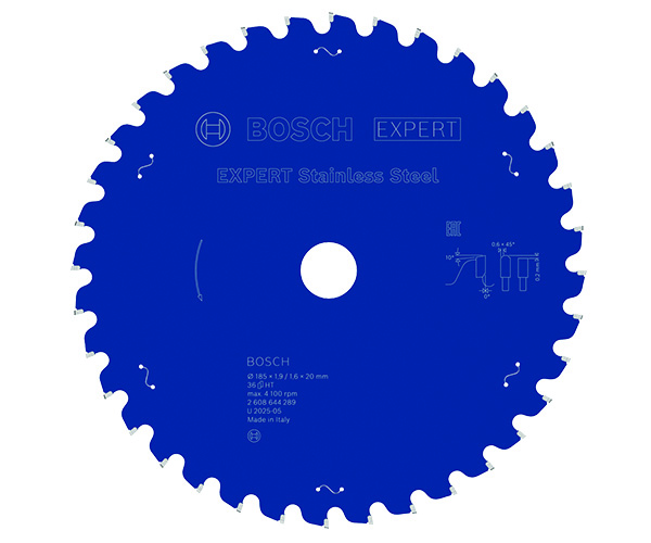 List kružne pile EXPERT Stainless Steel, 185 x 1,9/1,6 x 20 mm, T36