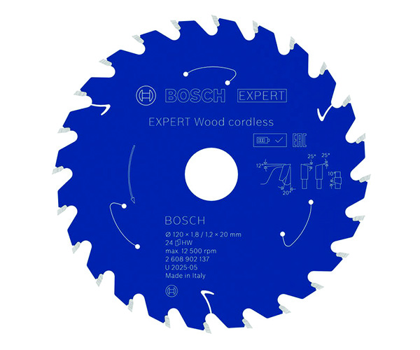 List kružne pile EXPERT Wood cordless, 120 x 1,8/1,2 x 20 mm, T24