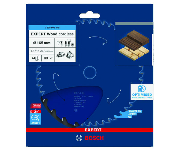 List kružne pile EXPERT Wood cordless, 165 x 1,5/1 x 20 mm, T24 - Slika 2