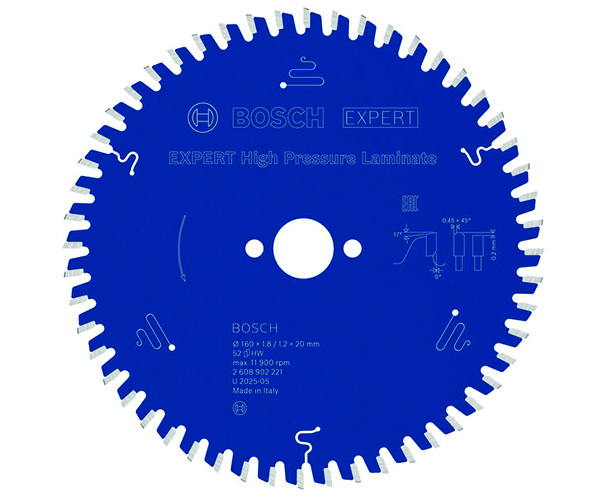 List kružne pile EXPERT High Pressure Laminate, 160 x 1,8/1,2 x 20 mm, T52