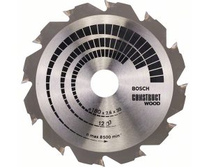 List kružne pile PRO Construct Wood, 180 x 2,6 x 30 mm