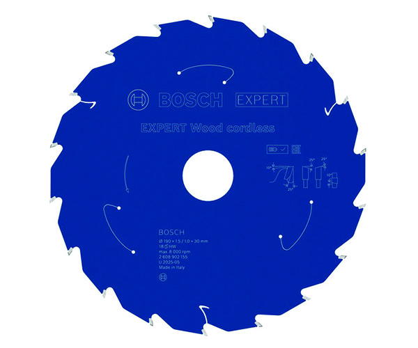 List kružne pile EXPERT Wood cordless, 190 x 1,5/1 x 30 mm, T18