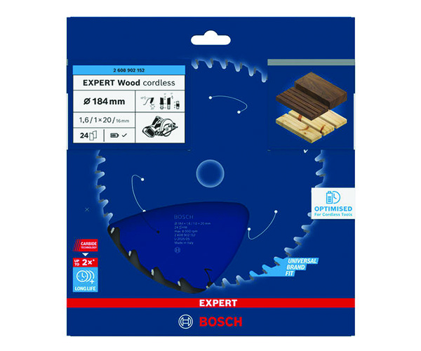 List kružne pile EXPERT Wood cordless, 184 x 1,6/1 x 20 mm, T24 - Slika 2